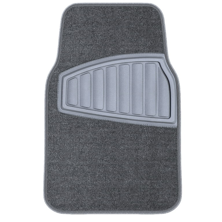 Auto Drive 4PC Carpet Car Mat Tufted Polyester Grey - Universal Fit,  202WM88 
