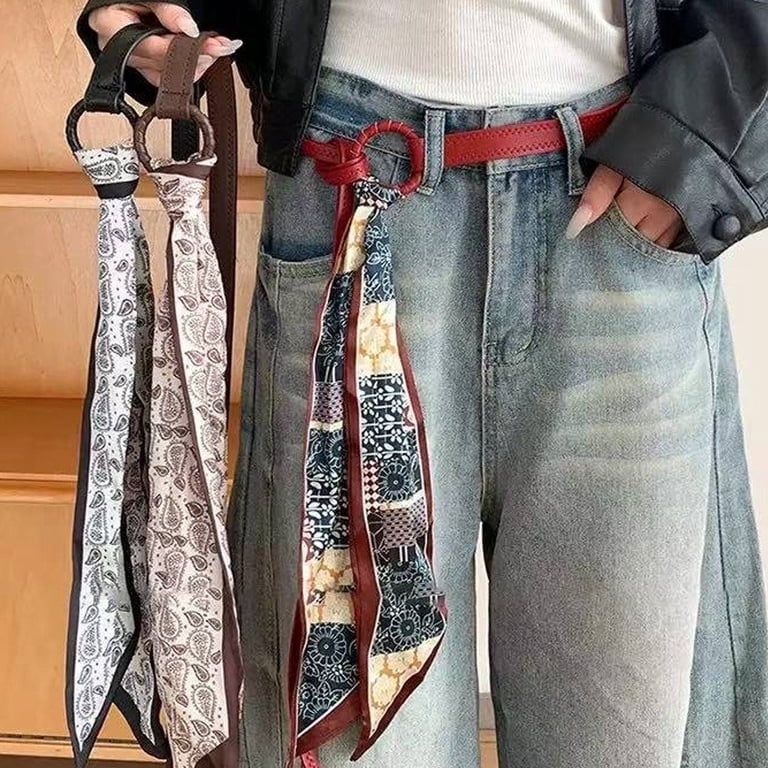 Belts & Straps Silk Scarf Denim/Tan Buckhead Belt Texture Carla Scarf Belt | Women main image 2