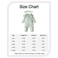 thumbnail image 2 of Newborn Baby Girls Clothes Baby Girls One Piece Romper Jumpsuit Long Sleeve Ruffle Collar Floral Jumpsuit Headband 2PCS Set Green 0-3 Months, 2 of 8