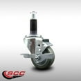 thumbnail image 2 of 3 Inch SS Gray Poly Swivel 1-1/8 Inch Expanding Stem Caster with Brake SCC, 2 of 2