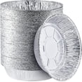 thumbnail image 1 of 6'' Inch Round Tin Foil Cake Pans Disposable Aluminum Foil Pie Pans Freezer & Oven Safe - For Baking, Cooking, Storage, Roasting, Reheating, Pack of 50, 1 of 8
