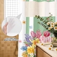 thumbnail image 3 of No Hook Shower Curtain, Watercolor Floral Shower Curtains for Bathroom with See Through Top Window, Spring Flowers Butterflies Leaves Green Waterproof & Washable Bath Curtain Long 72"x78", 3 of 9