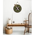thumbnail image 4 of Monogram Initial X Last Name Sign, Round Initial Sign, Wedding Sign, Wedding Gift, Farmhouse Name Sign, Olive Leaf Wreath Sign, Family Name Sign for Front Door Porch Wall Decor 11X11 Inches, 4 of 5