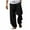 Black, variant on Mlzmgr Linen Pants for Men Loose Baggy Drawstring Elastic Waist Trousers Summer Casual Homewear Pants