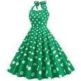 thumbnail image 1 of Pompotops Mode Été Femmes Rétro Vague Dos Nu Sans Manches Ceinture Aguichant Robe Mini, 1 of 4