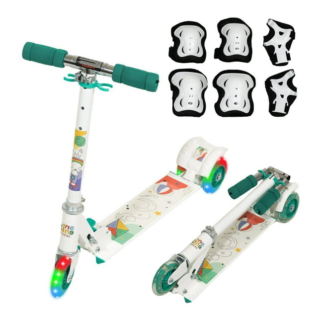 Patin Del Diablo Infantil Plegable y Ajustable con 3 Ruedas Y Luz Led Para Niñas y Niños