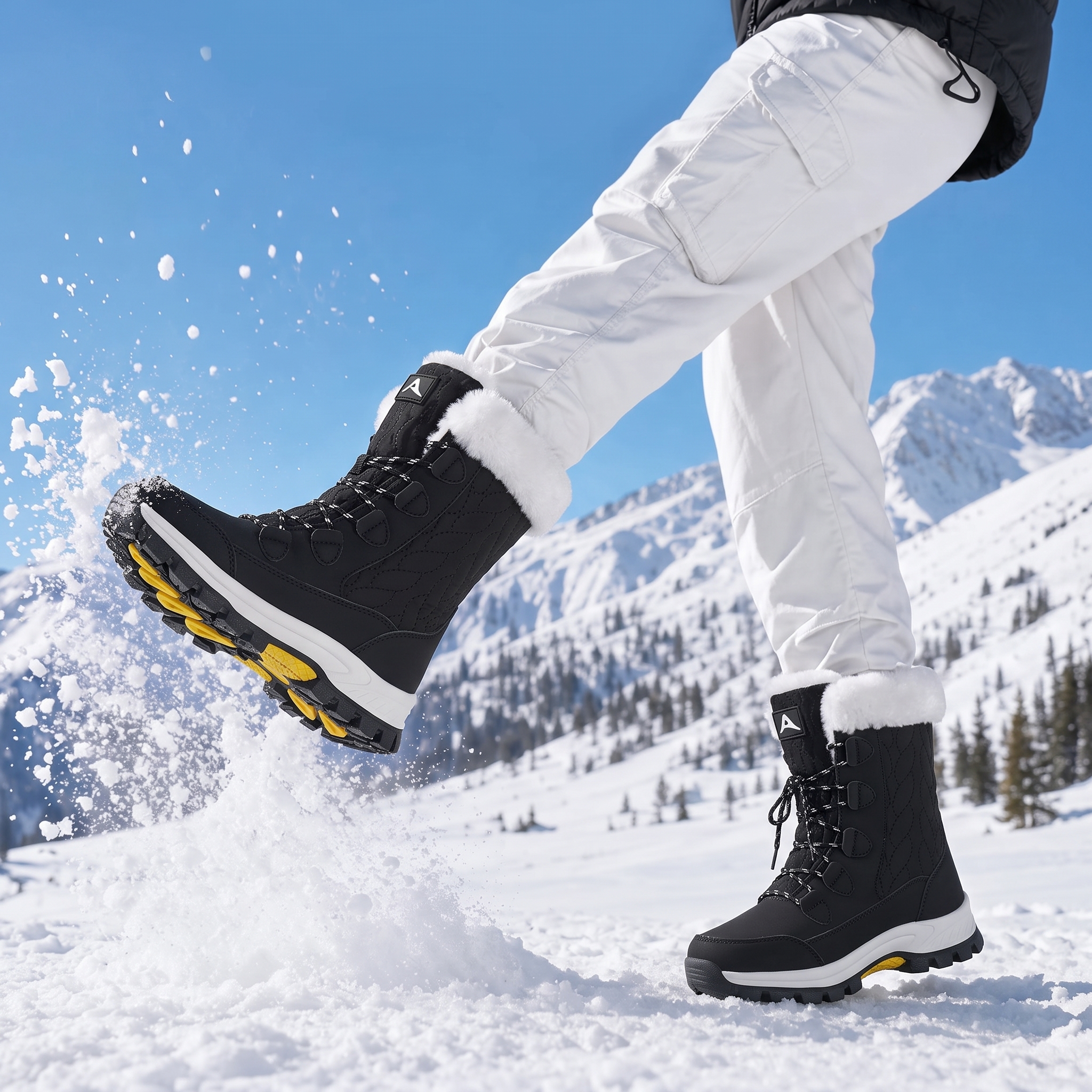 Ecetana Women's Winter Snow Boot, Black photo 2