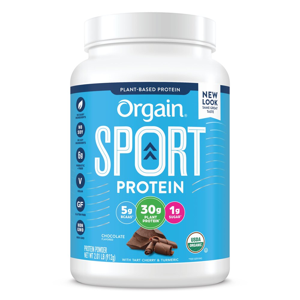 Orgain Organic Sport Protein Powder, Chocolate, 30g Protein, 2.01 lb