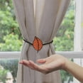 thumbnail image 4 of Two-Pack of Terracotta Magnetic Tiebacks - Elegant Leaf Pattern in Resin - Functional Accessories for Curtains and Drapes, 4 of 6