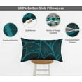 thumbnail image 4 of Vargottam Lumbar Pillow Cover - Decorative Pillow Covers 24x12 Inches, Printed Teal Blue Theme Pillowcase, Decorative Lumbar Cushion Covers, 4 of 4