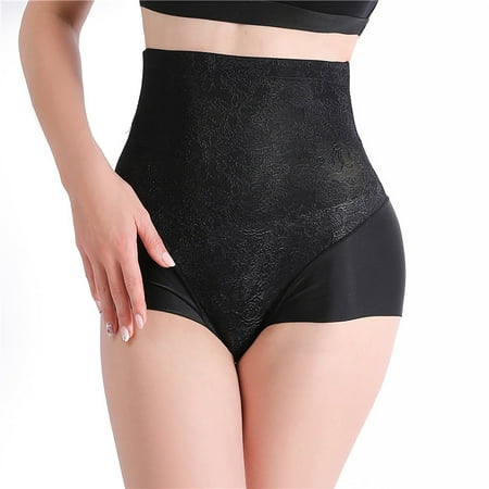 

CLZOUD Underwear Set Black Nylon Women Lifter Shapewear Seamless Waist Trainer Hi Waist Tummy Control Body Shaper Panty Xxl