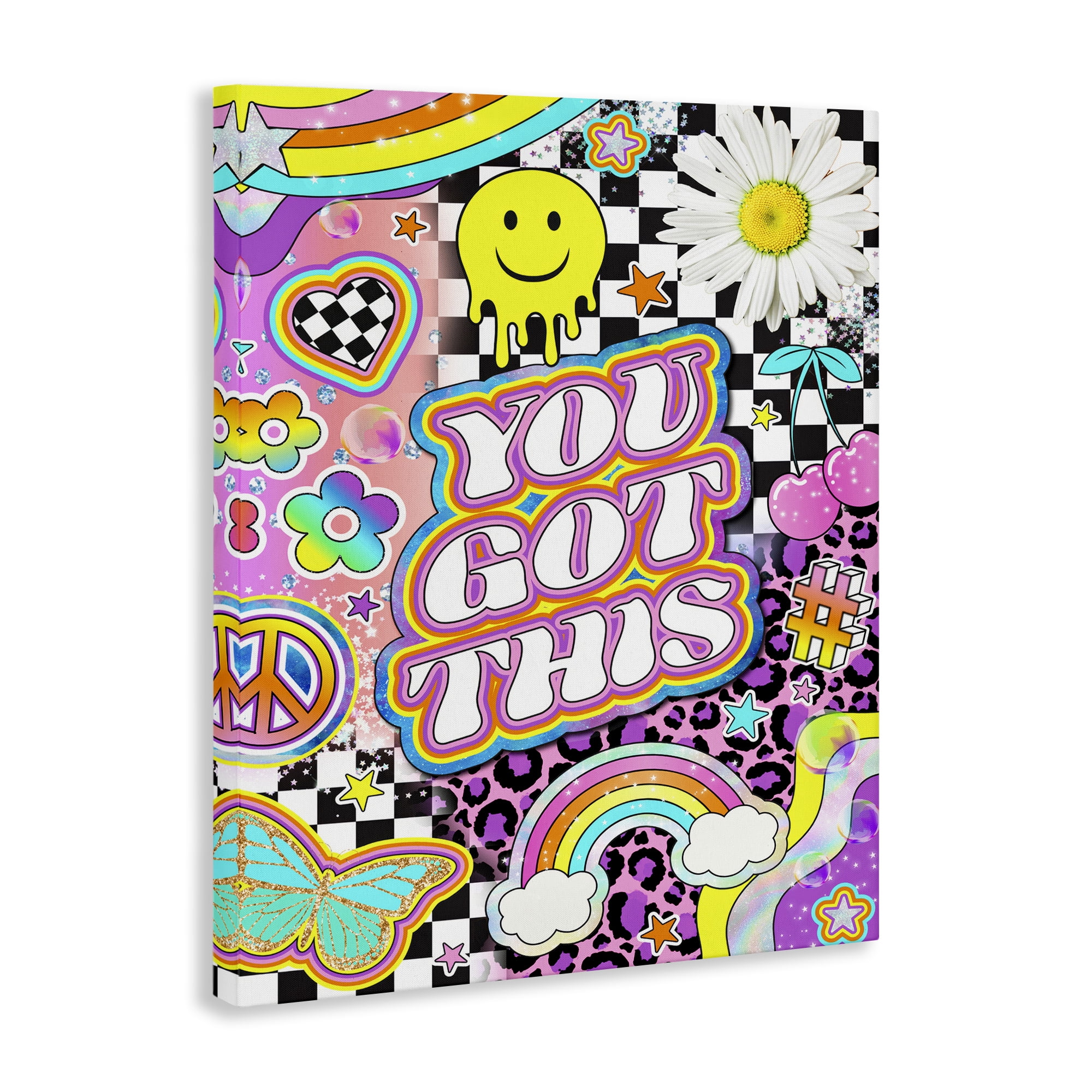 Stupell Industries Groovy You Got This Collage Abstract Painting Wrapped Canvas Art Print Wall Art, 36 x 48