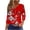 Red, variant on Enjoytime Tops for Women Vintage Printed V-Neck 3/4 Sleeve Button Down Shirt Business Casual Plus Size Blouses