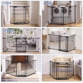 thumbnail image 3 of Vomeast 34.6"-84.2" Extra Wide Baby Safety Gate,Auto Close Pet Dog Gates for Stairs Doorways Fireplace,Anti-Trip Pedal,29.5" Tall,Black, 3 of 10