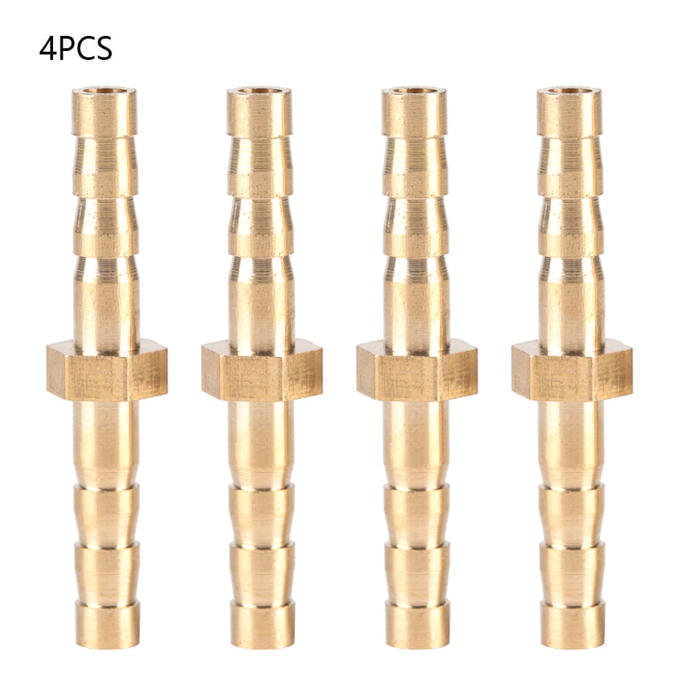 4-4mm Quick Connect Barb Tail Reducer Plug Connector Pipe Adapter Fittings Good Sealing and Durable 4 Pcs Brass Hose Fitting