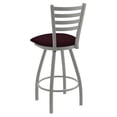 thumbnail image 2 of 410 Jackie 25" Swivel Counter Stool with Anodized Nickel Finish and Canter Bordeaux Seat, 2 of 4