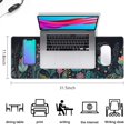 thumbnail image 3 of Floral Mouse Mat, Flower Black Base Gaming Mouse Pad, Rectangle Large Non-Slip Rubber Gaming Mouse Pad with Stitched Edges, Office Mouse Pad for Women Men Kids, 31.5x11.8in, 3 of 7