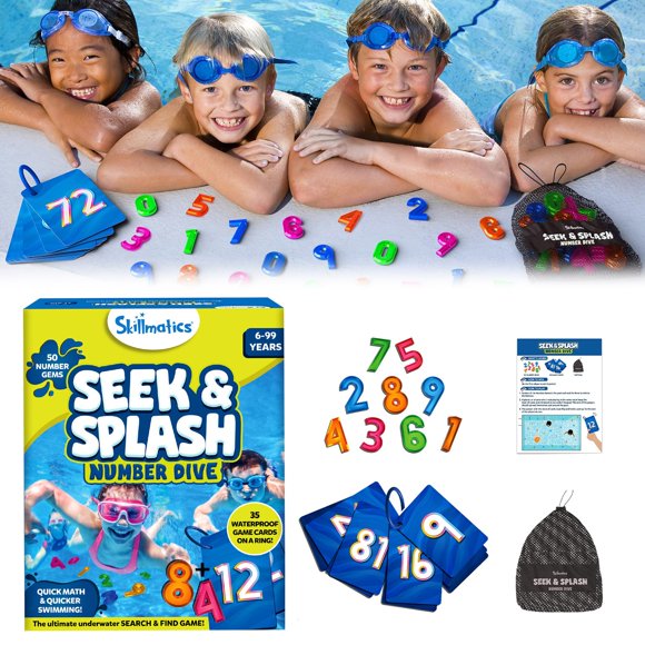 Pool Toys Seek & Search & Water Game Swimming Pool Number Dive Toy For Kids Summer Fun & For Boys & Girls Ages 6 7 8 9 10 11 & Up Includes 50 Colorful