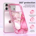 thumbnail image 6 of Feishell for iPhone 17 Pro Max Case,Cute Marble Pattern 3 in 1 Shockproof Slim Hybrid Protective Cover for Women Girls Hard PC Soft TPU Bumper Three Layer Drop Protection Anti-scratch Phone Case,F, 6 of 8
