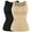 Black/Beige 2pk, variant on Women Tummy Control Shapewear Tank Tops Seamless Square Neck Compression Tops Slimming Body Shaper Camisole
