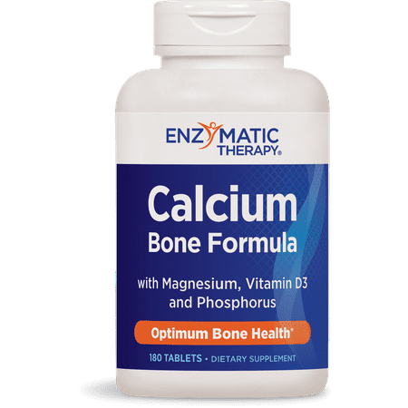 Enzymatic Therapy Calcium with Magnesium Phosphorus and Vitamin D Tablets, 180