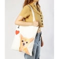 thumbnail image 3 of Pet Portrait White Cotton Canvas Bag - I Love Chihuahua (Red), 3 of 3