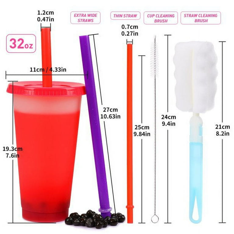 Casewin Color Changing Tumbler Cups with Lids Straws - 7 Pack