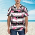 thumbnail image 4 of Balery Flamingos Print Men's Hawaiian Shirts Short Sleeve Beach Shirt Relaxed Fit Vacation Button Down Shirts-Medium, 4 of 9