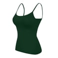 thumbnail image 3 of Women Tanks Camis Seamless Comfort Camisole Built In Bra Padded Tank Top For Everyday Wear And Layering Army Green S, 3 of 6