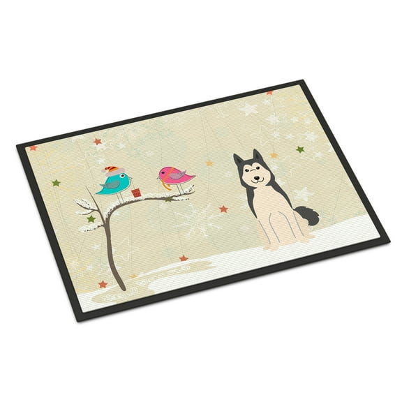 Carolines Treasures Christmas Presents between Friends West Siberian Laika Spitz Door Mat Indoor Rug or Outdoor Welcome