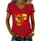 thumbnail image 1 of Women's Germany Football Graphic T-Shirt, V-Neck Casual Letter Print T-Shirt, Fashion Short Sleeve Graphic Tee, Summer Daily Lightweight Tops for Soccer Tournament 2026 Red Size: 2XL, 1 of 4