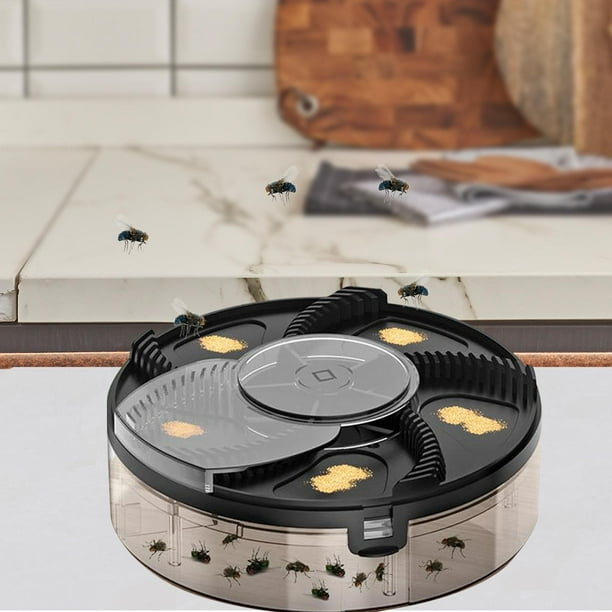 Atrapamoscas eléctrico Atrapa insectos voladores Dispositivo para plagas fácil de limpiar Atrapamoscas Negro recargable
