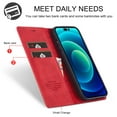 thumbnail image 5 of SaniMore for iPhone 15 Pro Max 6.7" 2023 Case, Prumiem PU Leather Wallet Kickstand Cover Magnetic Flip Design Card Slots Shockproof Anti-drop TPU Full Body Protective Shell, Red, 5 of 10
