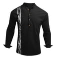 thumbnail image 3 of XDZJLR Mens T Shirts 2025 Spring New Long Sleeved Fashion Loose Linen Breathable And Comfortable Summer Must Have Tops, 3 of 7