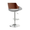 thumbnail image 4 of Colby Adjustable Gray Faux Leather and Chrome Finish Bar Stool, 4 of 12