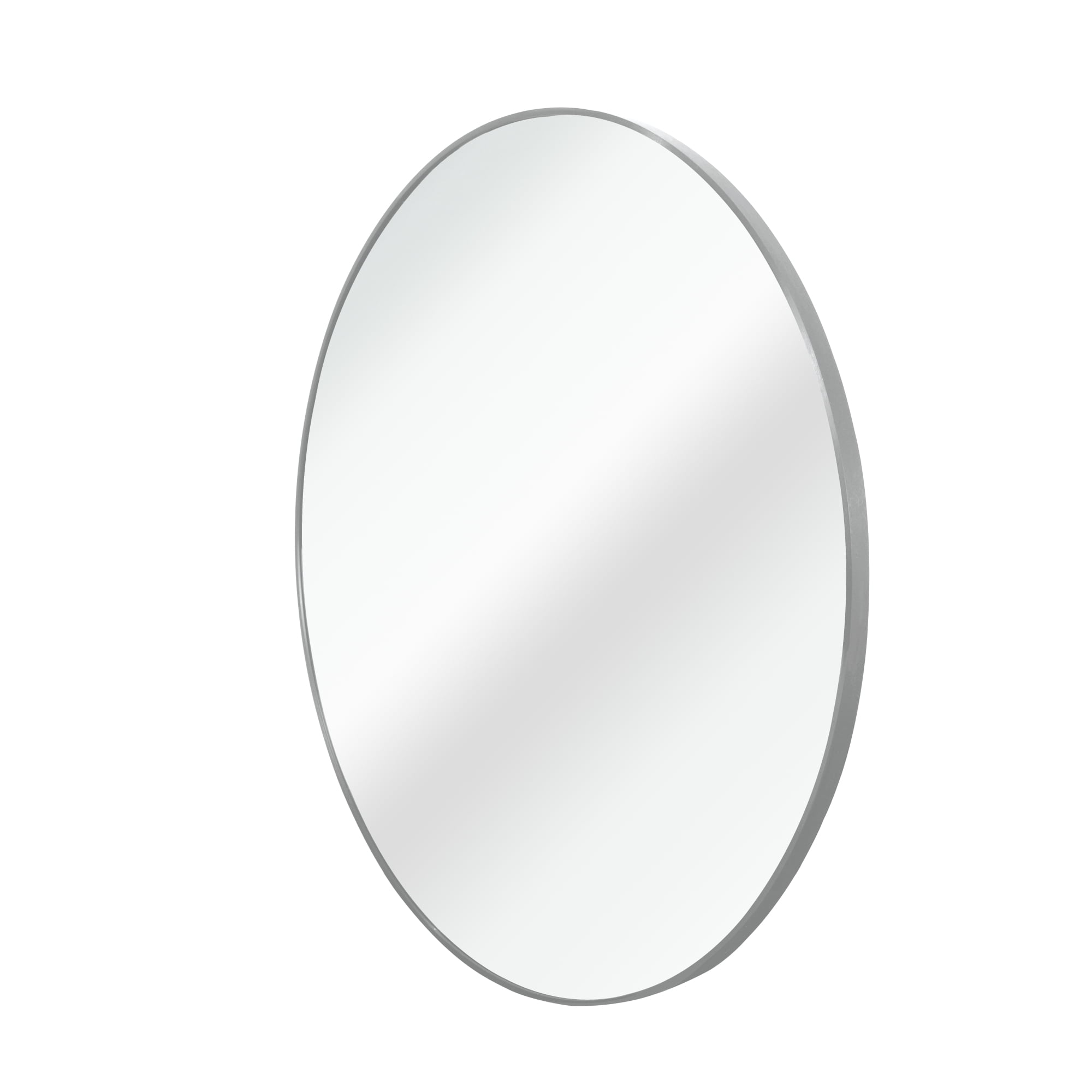 32" Round Wall Mirror,Modern Circle Mirror Hanging or Wall Mounted,Silver