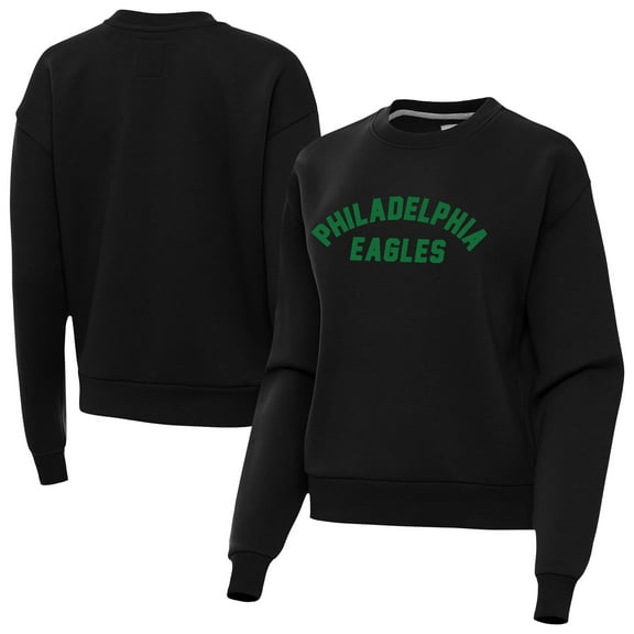 Women's Antigua Black Philadelphia Eagles Victory Sweatshirt
