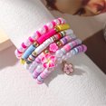 4 Styles Bohemian Polymer Clay Beaded Chain Bracelets Set for Women