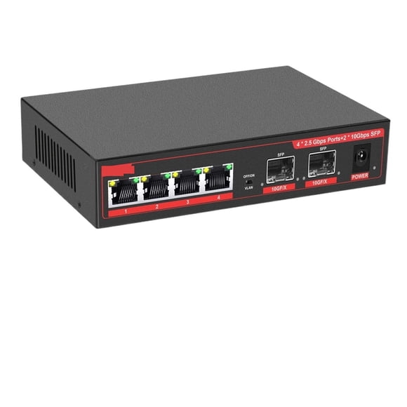 2.5 Gigabit Switch 4 Port 2.5G VLAN +2 Port 10G SFP Ethernet Network Switch Und LAN Hub For Wireless AP /Wifi 6/VDI