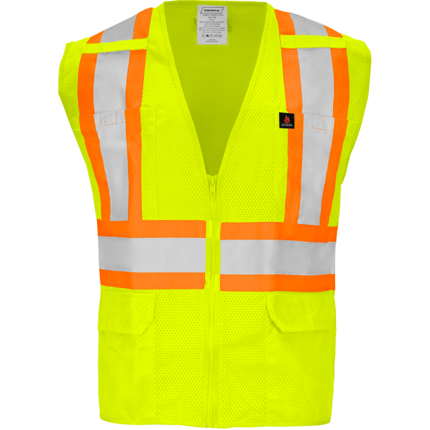 Ironwear 1287 Class 2 FlameRetardant XBack Safety Vest w/ Zipper
