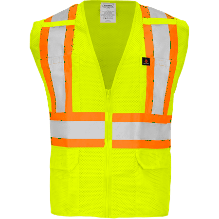 

Ironwear 1287 Class 2 Flame-Retardant X-Back Safety Vest w/ Zipper & Radio Clips