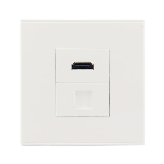 Female To Female Ethernet Faceplate Ethernet Wall Plate HDMI With CAT6 RJ45 Wall Panel Network Extender Socket Wall Plate for Ethernet Cable Networking Socket Bo