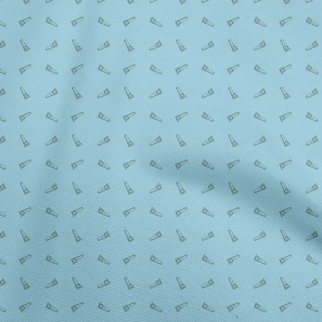 oneOone Tissu Jersey Coton Bleu Turquoise Tissu Rétro Imprimé Tissu au Mètre 58 Pouces de Large