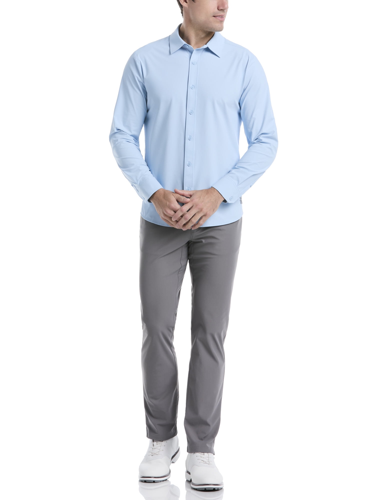 Ben Hogan Men's and Big Men's Performance Long Sleeve Button-Down Golf Shirt, Size S-5XL
