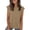 #311-Khaki, variant on Women's Casual Solid Color Crew Neck Cap Sleeve T-Shirt Loose Fit Comfy Breathable Top for Daily Wear Gifts
