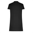 thumbnail image 4 of 2025 Womens Summer Short Sleeve Dresses Casual Loose Crewneck Dress Swing Comfy Beach Sundress with Pockets Black,M, 4 of 5