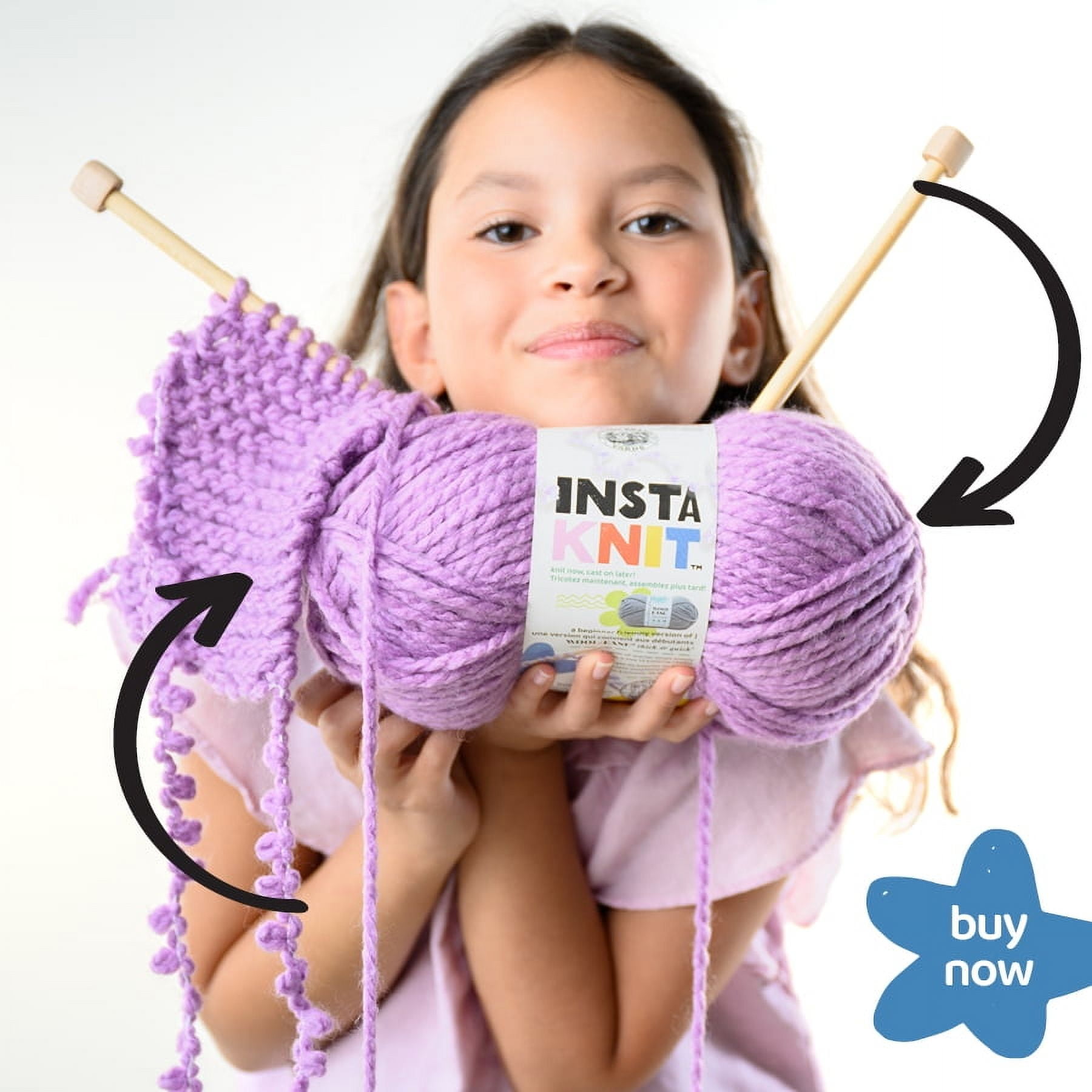 Lion Brand Instaknit Super Bulky Acrylic Yarn, Forever and a Grey, 7.9oz/225g