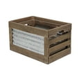 thumbnail image 5 of Set of 2 Brown and Gray Handcrafted Rectangular Storage Crates 16.25", 5 of 7