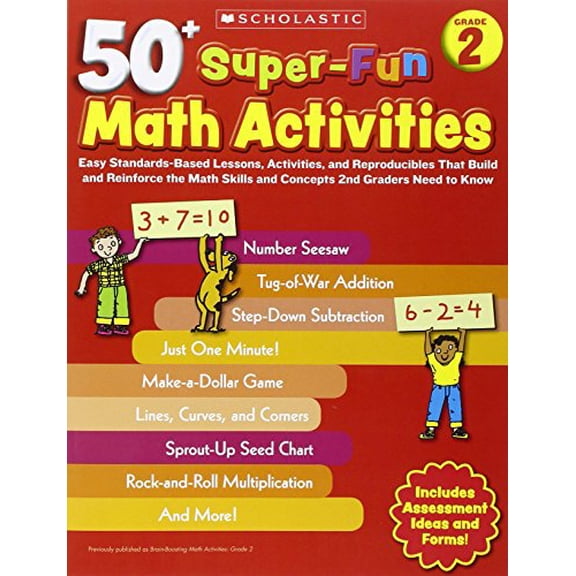 Pre-Owned Scholastic 50+ Super-Fun Math Activities, Grade 2