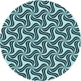 thumbnail image 1 of Ahgly Company Machine Washable Indoor Round Transitional Blue Lagoon Blue Area Rugs, 3' Round, 1 of 7